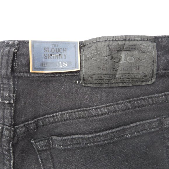 POLO Jeans Ralph Lauren Jeans 18 Boys THE SLOUCH SKINNY Black NEW Pants - Picture 8 of 8